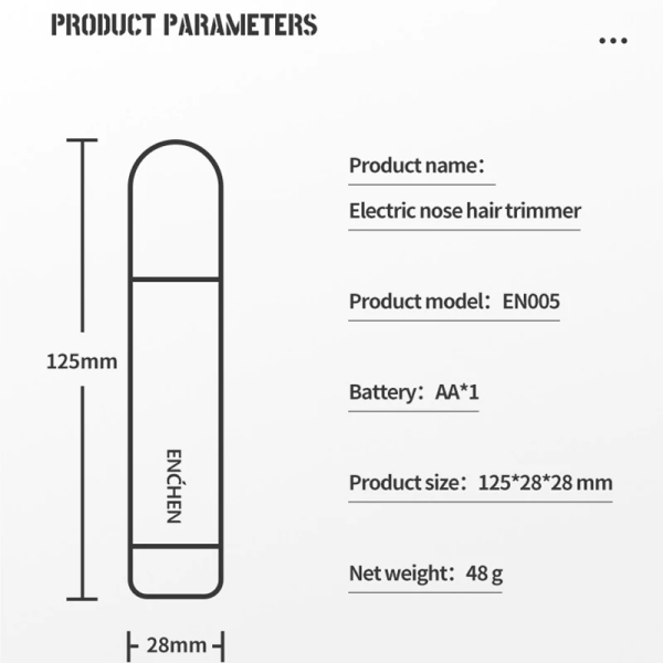 Recortadora de vello nasal Enchen EN005 con USB
